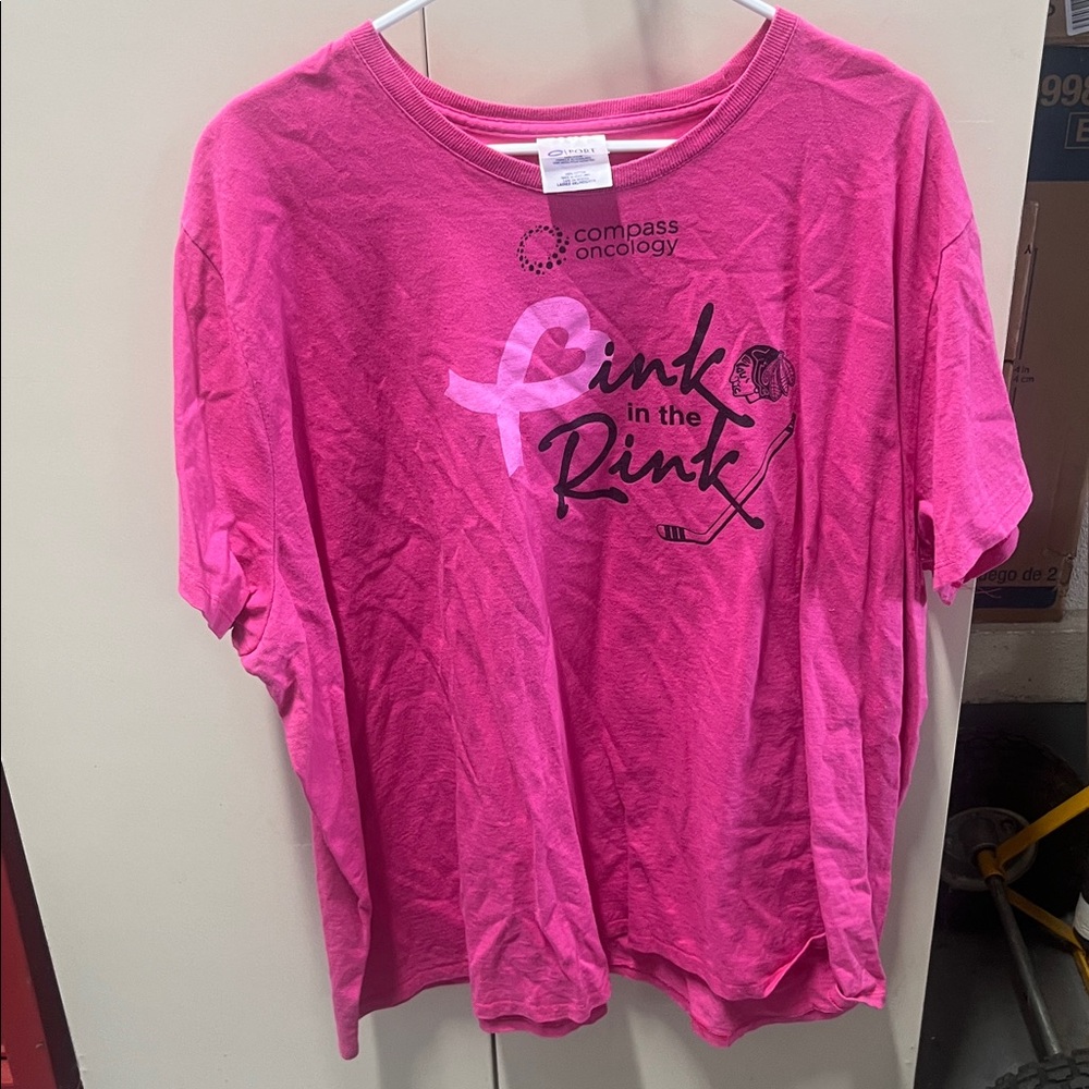 Port and Company Pink Graphic Tee